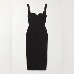 Saloni Black Midi Dress